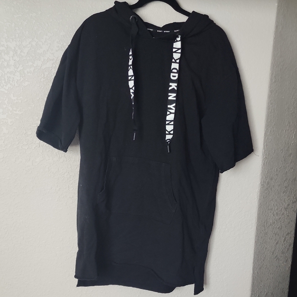 DKNY Black Mini Dress with White Accents